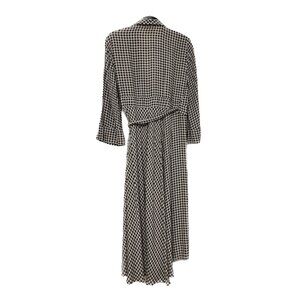 Ganni Gray Check Midi Wrap Dress